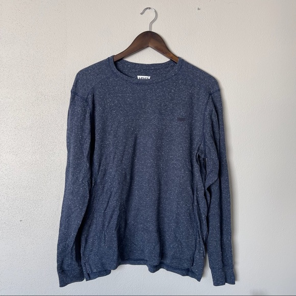 Levi’s Waffle Termal T-shirt Navy with Light speckles - Picture 1 of 3